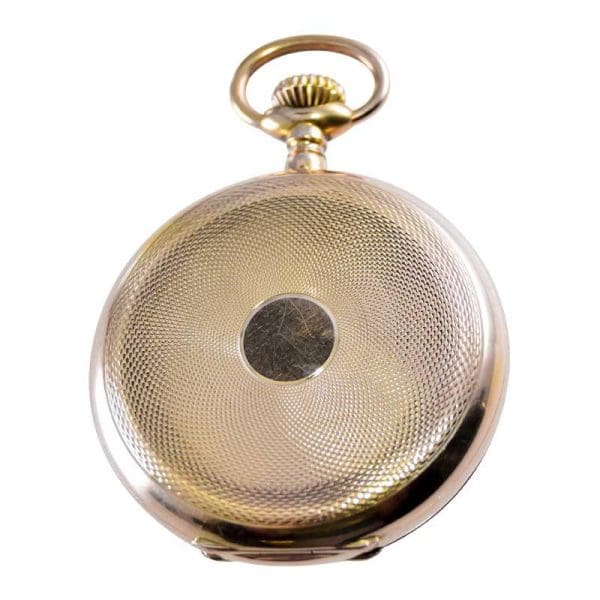 Patek Philippe 18Kt. Hunters Case Pocket Watch with Flawless Enamel Dial ca 1906 4