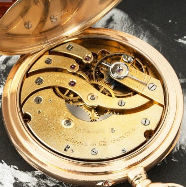 Relógio de bolso Patek Philippe Rose Gold com alavanca sem chave aberta C1900 3