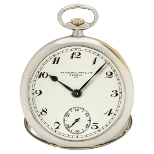 Patek Philippe Rare Sliver Gold Keyless Lever OpenFace DressPocket Watch C1920 1 रूपान्तरित