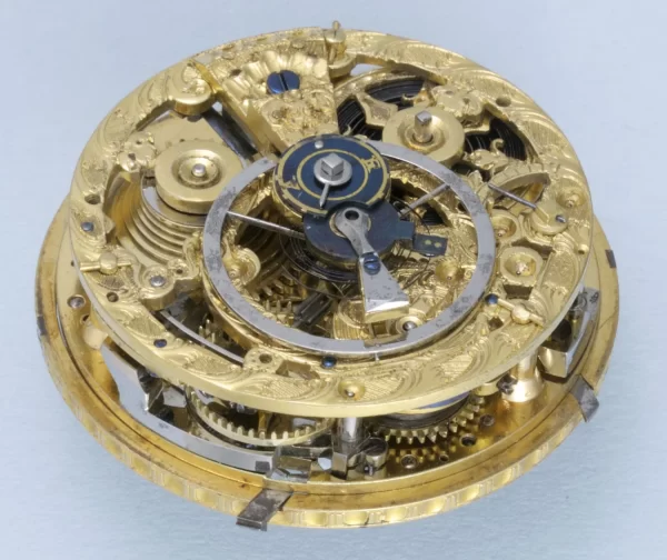 RARE SKELETONISED REPEATING POCKET WATCH WITH GLASS DIAL 2