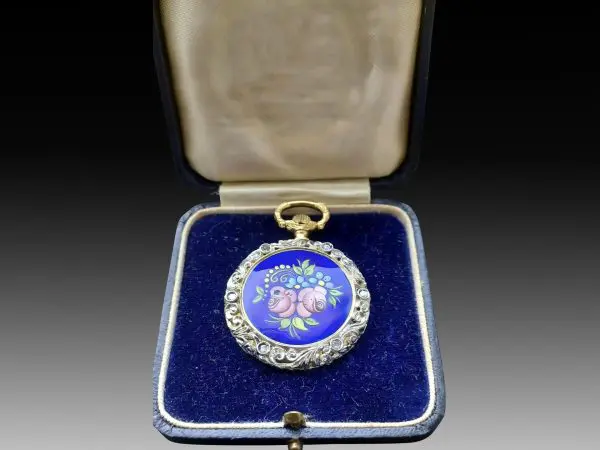 Rare 18ct Ruby and Diamond Pocket Watch with Elaborate Mountings and Jewels 8