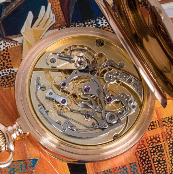 Rare Patek Philippe Gondolo Large Rose Gold Chronograph Pocket Watch C1920s 4