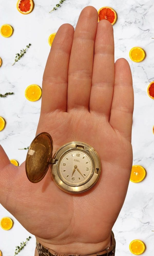 Rare Vintage Ebel Gold Plated Pocket Watch 11