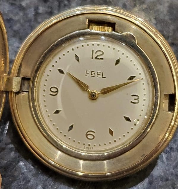 Редкие винтажные позолоченные карманные часы Ebel 6