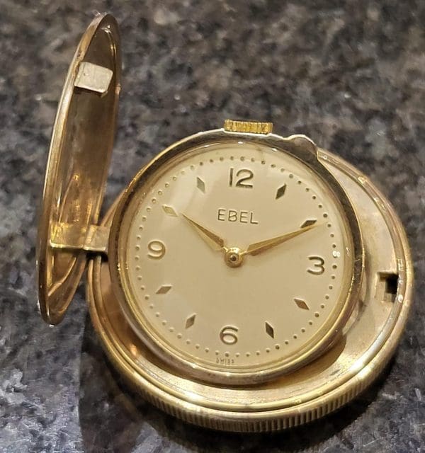 Rare Vintage Ebel Gold Plated Pocket Watch 8