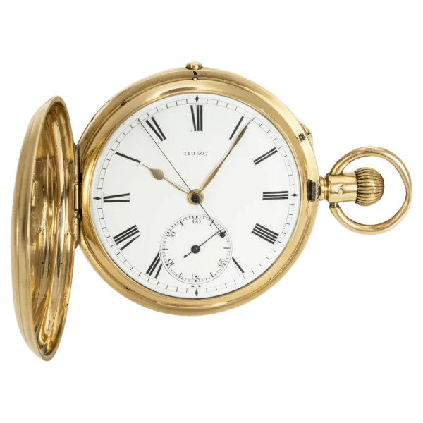 Rare Heavy 18CT Gold Keyless Lever Independent Second Full Hunter Pocket Watch 1 transformed