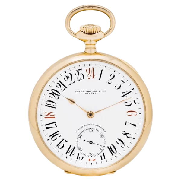 Rare Patek Philippe Gondolo 24 Hour Dial Keyless Lever Open Face Pocket Watch 1 transformed