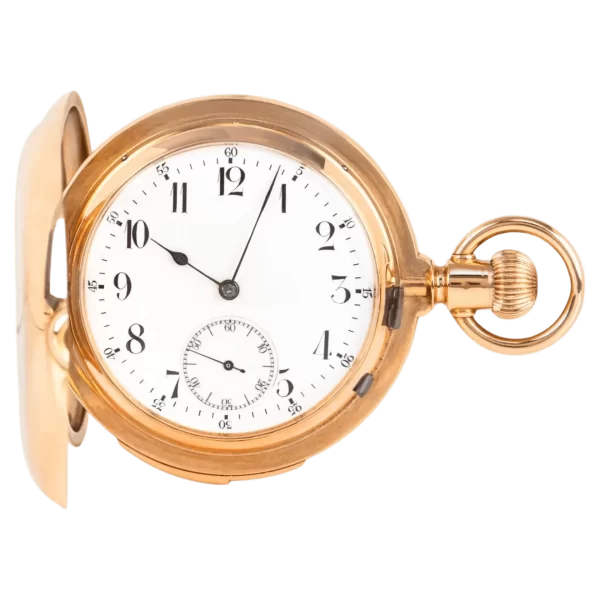 Swiss Rose Gold Double Sided Calendar Quarter Repeated Keyless Lever PocketWatch 1 transformed