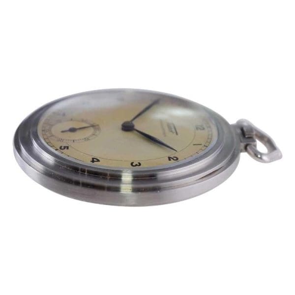 Tissot Steel Round Art Deco Pocket Watch with Original Dial from 1930s 9