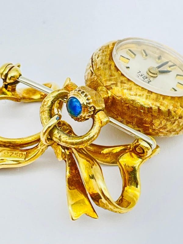 Unique Ebel Brooch Watch 18k Yellow Gold 2