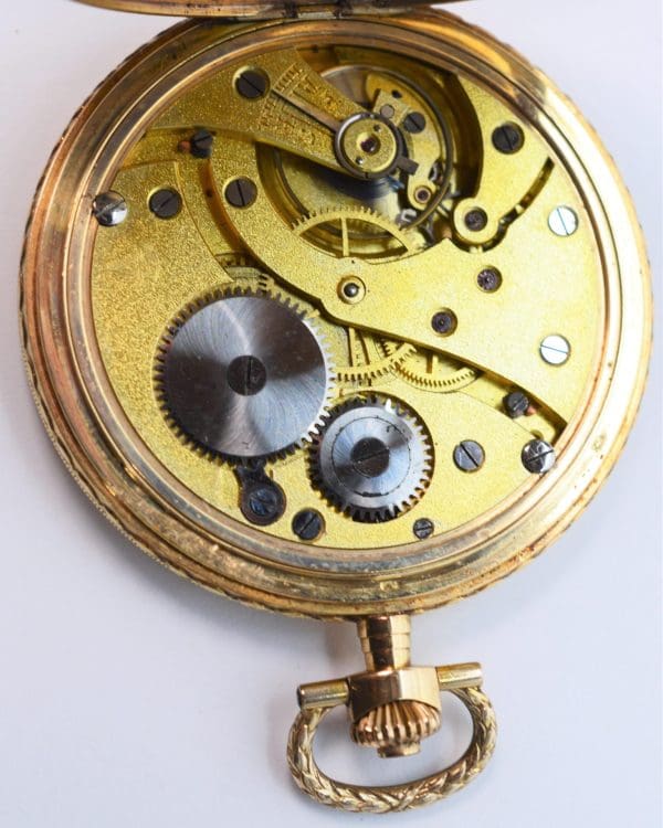 Vintage 14K Yellow Gold Vogt Pocket Watch 5