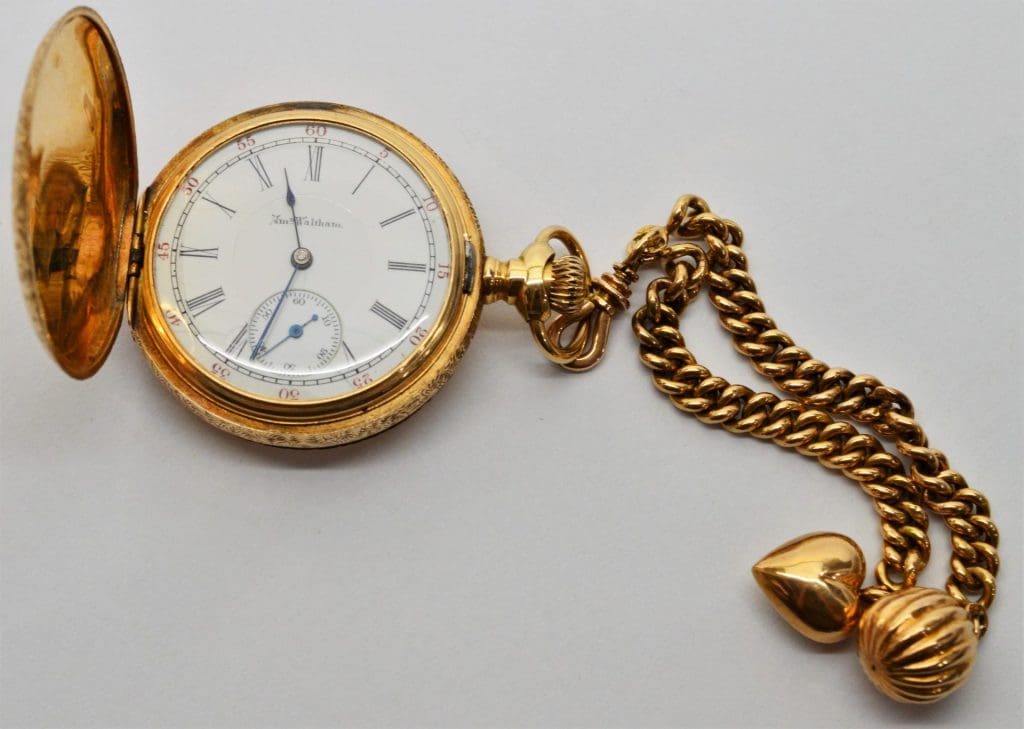 นาฬิกาพก Waltham American Riverside พร้อม Fob และ Charms 13