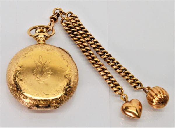 Waltham American Riverside Pocket Watch with Fob and Charms 14