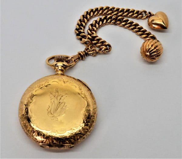 Waltham American Riverside Pocket Watch with Fob and Charms 9