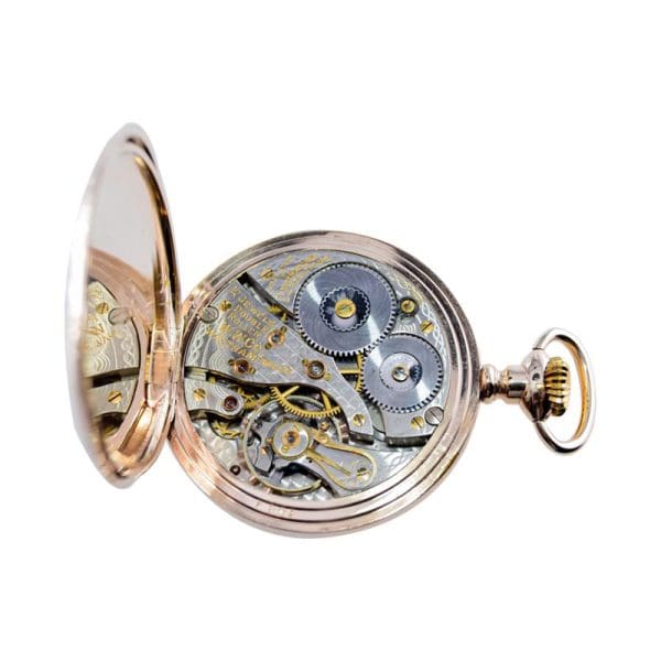 Waltham Yellow Gold Filled Art Nouveau Hunters Case Pocket Watch from 1905 12