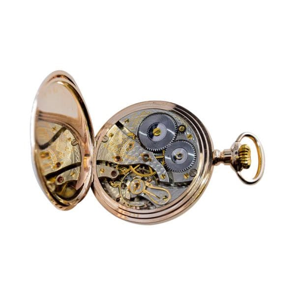 Waltham Yellow Gold Filled Art Nouveau Hunters Case Pocket Watch from 1905 13
