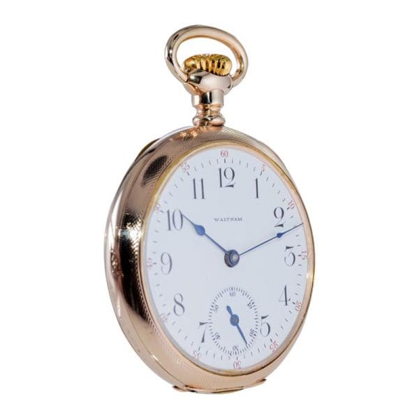 Waltham Yellow Gold Filled Art Nouveau Hunters Case Pocket Watch from 1905 3