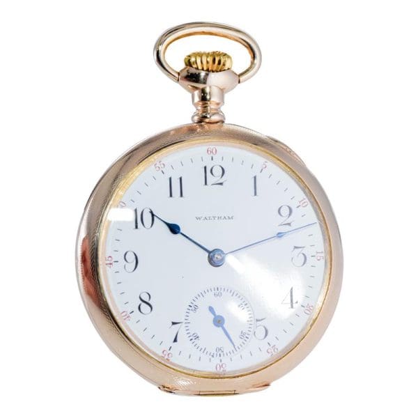 Waltham Yellow Gold Filled Art Nouveau Hunters Case Pocket Watch from 1905 4