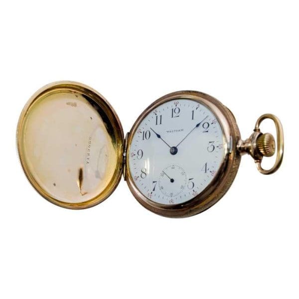 Waltham Yellow Gold Filled Art Nouveau Hunters Case Pocket Watch from 1906 2