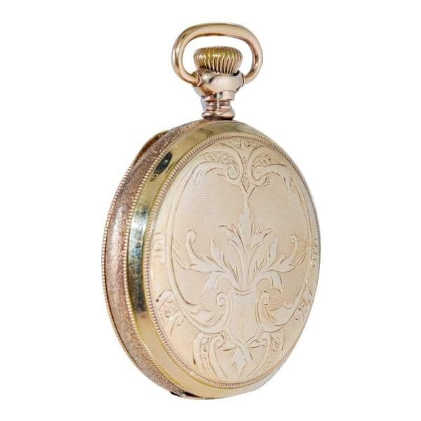 Waltham Yellow Gold Filled Art Nouveau Hunters Case Pocket Watch from 1906 3