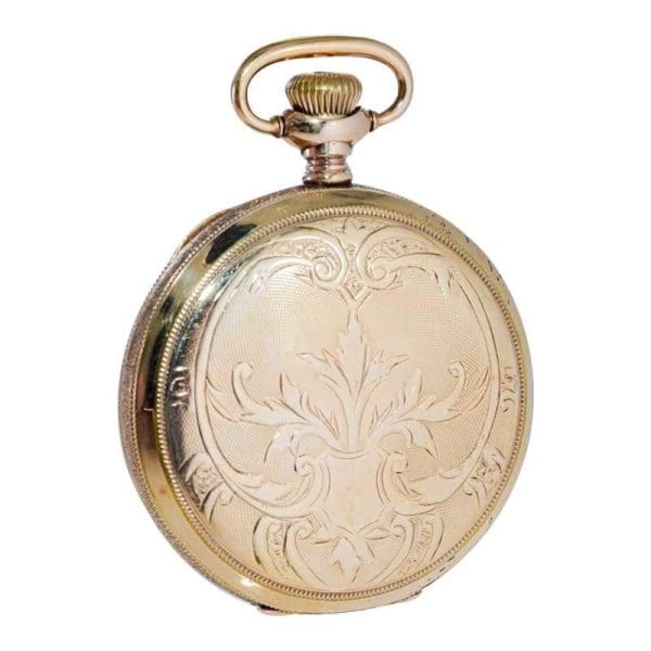 Waltham Yellow Gold Filled Art Nouveau Hunters Case Pocket Watch from 1906 4