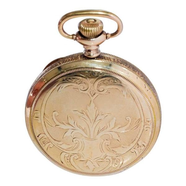 Waltham Yellow Gold Filled Art Nouveau Hunters Case Pocket Watch from 1906 5