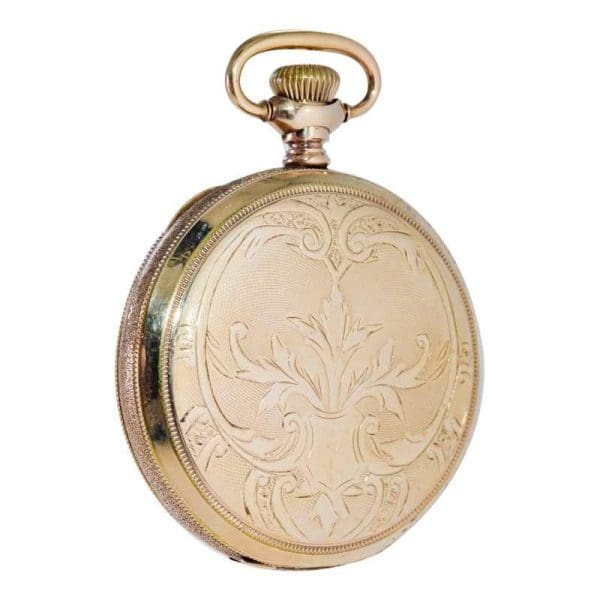 Waltham Yellow Gold Filled Art Nouveau Hunters Case Pocket Watch from 1906 6