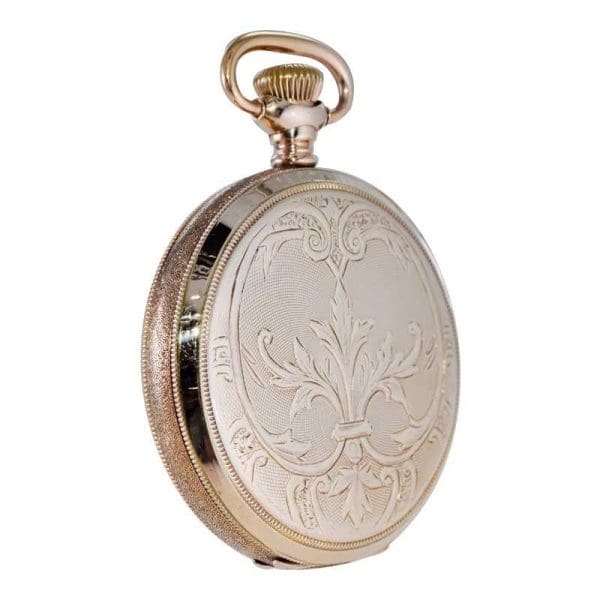 Waltham Yellow Gold Filled Art Nouveau Hunters Case Pocket Watch from 1906 7