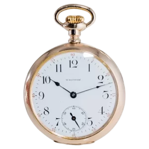 Waltham Yellow Gold Filled Art Nouveau Hunters Case Pocket Watch from 1905 1 transformed