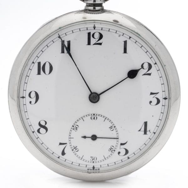 Wilsdorf Davis early Rolex sterling 925 silver round pocket watch 3