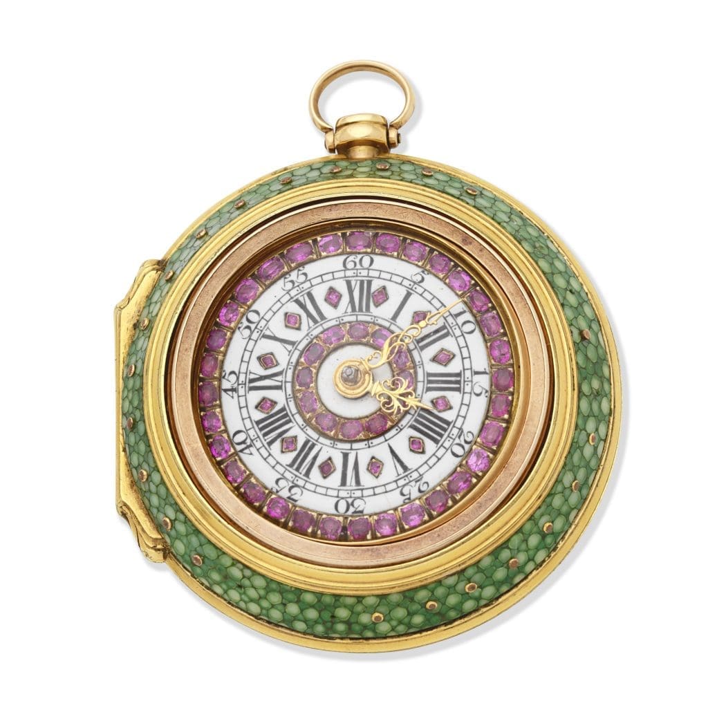 antique pocket watch triple cased scaled