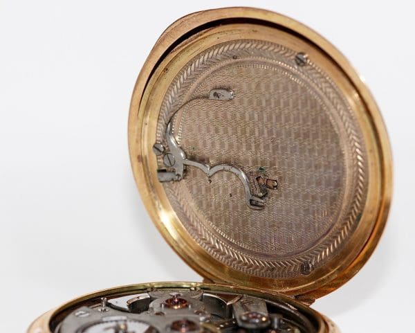 Alfred Lugrin rose gold Minute Repeating Erotic Automaton Hunter Pocket Watch 7