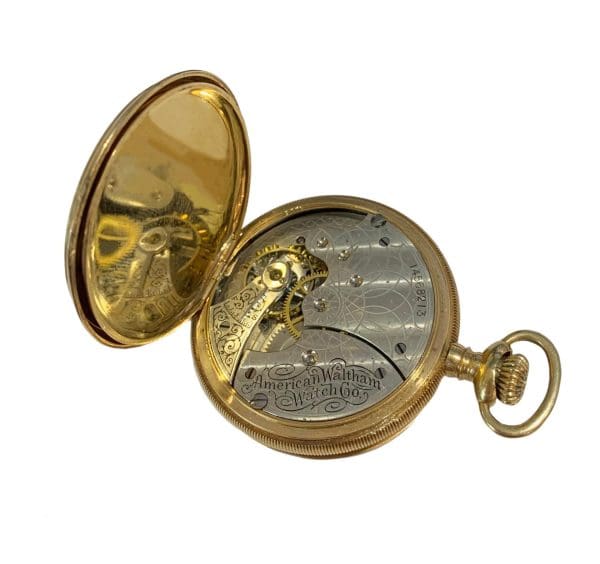 American Waltham Watchco Antique Yellow Gold Pocket Watch 2