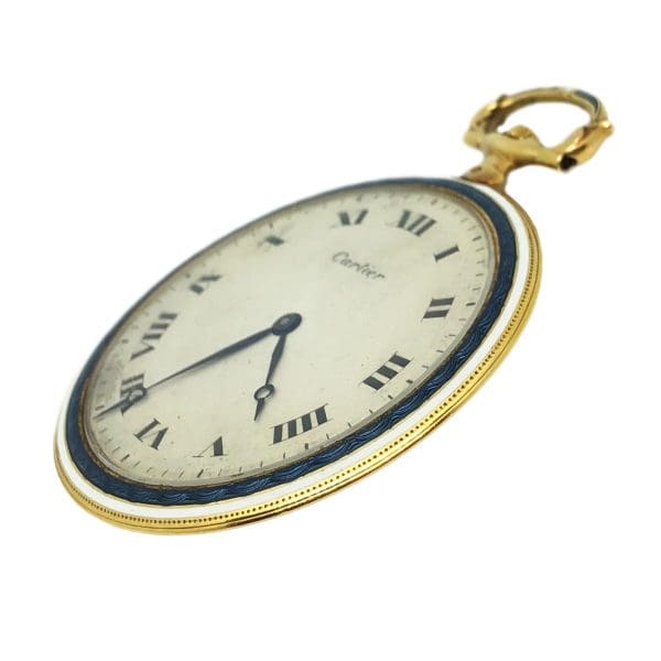 Cartier EWC Gold and Enamel 1920s Pocket Watch 3