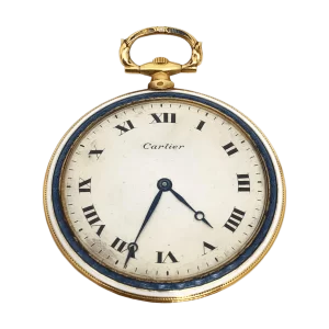 Cartier EWC Gold and Enamel 1920s Pocket Watch 1 transformed