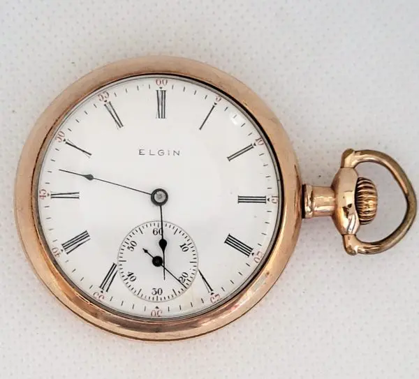 Elgin Pocket Watch Gold Plated Working 15 Jewels 11066484 Year 1905 3