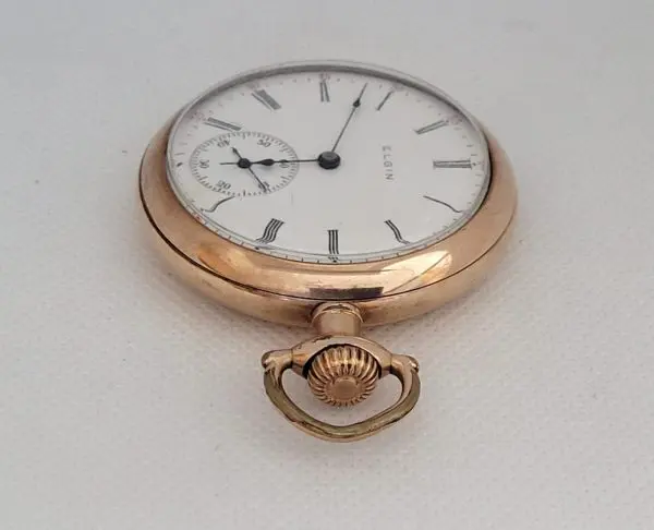 Elgin Pocket Watch Gold Plated Working 15 Jewels 11066484 Year 1905 4