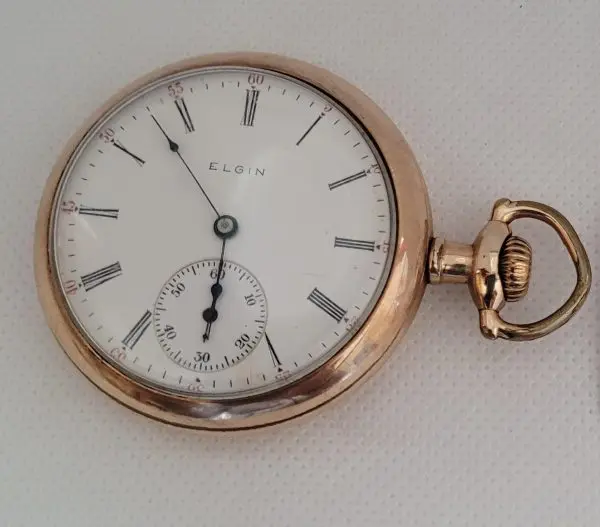 Elgin Pocket Watch Gold Plated Working 15 Jewels 11066484 Year 1905 5