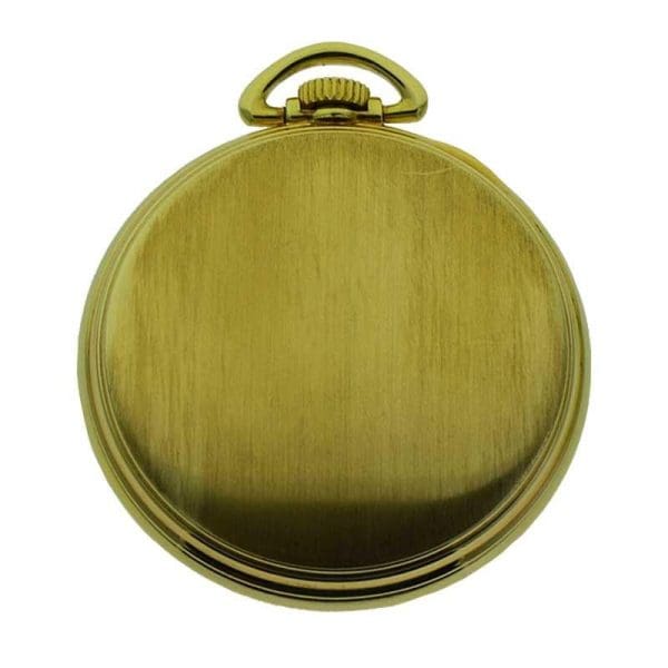 Elgin Yellow Gold Filled Art Deco Open Faced Pocket Watch New Old Stock Case 4