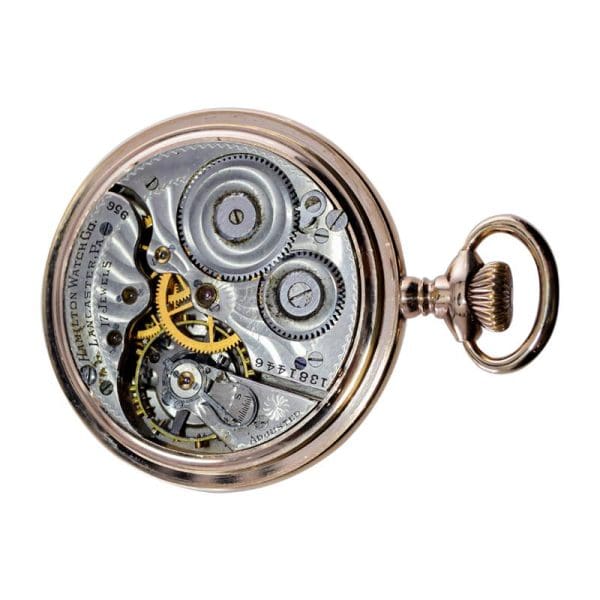 Hamilton Gold Filled Open Faced Pocket Watch with Kiln Fired Dial from 1916 8