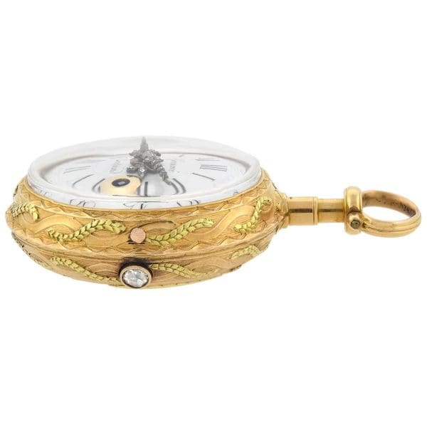 Honnore Lieutaud of Marseille Georgian 18 Karat Gold Diamond Pocket Watch 4