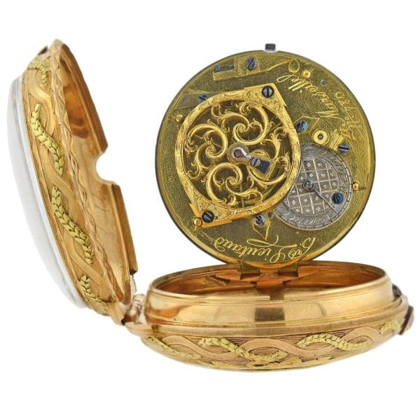Honnore Lieutaud of Marseille Georgian 18 Karat Gold Diamond Pocket Watch 7