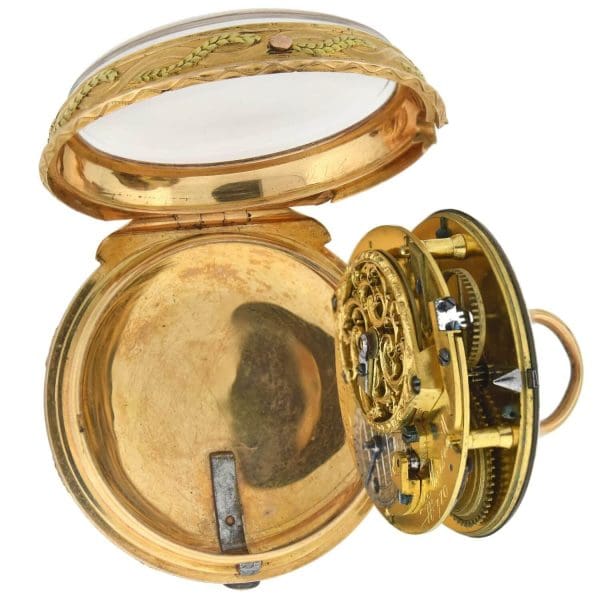 Honnore Lieutaud of Marseille Georgian 18 Karat Gold Diamond Pocket Watch 8