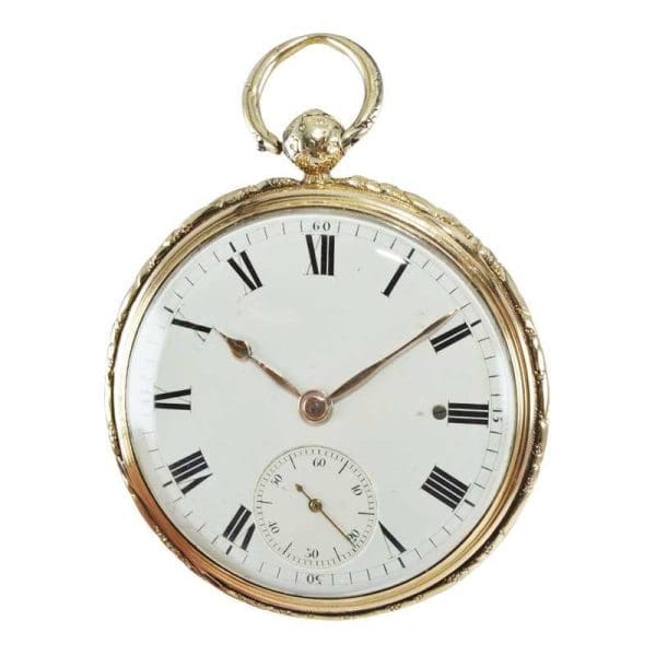 Jean Antoine Lepine Rose Gold Ruby Cylinder French Pocket Watch circa 1780 2