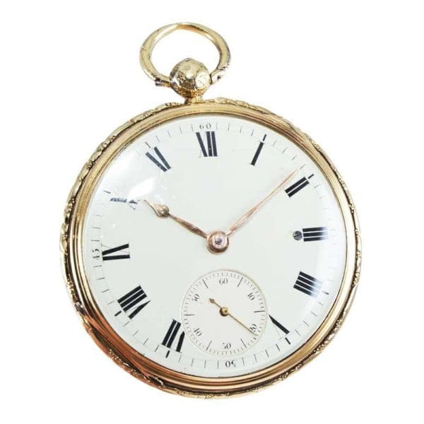 Jean Antoine Lepine Rose Gold Ruby Cylinder French Pocket Watch circa 1780 3