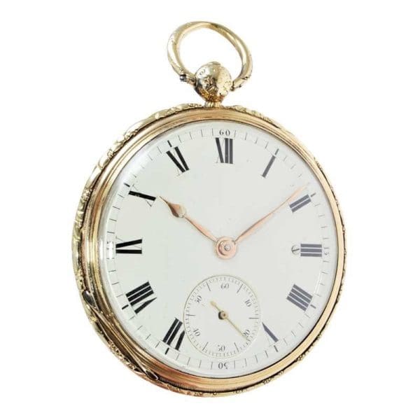 Jean Antoine Lepine Rose Gold Ruby Cylinder French Pocket Watch circa 1780 4