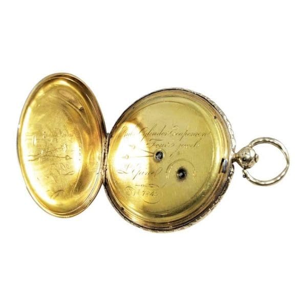 Jean Antoine Lepine Rose Gold Ruby Cylinder French Pocket Watch circa 1780 7