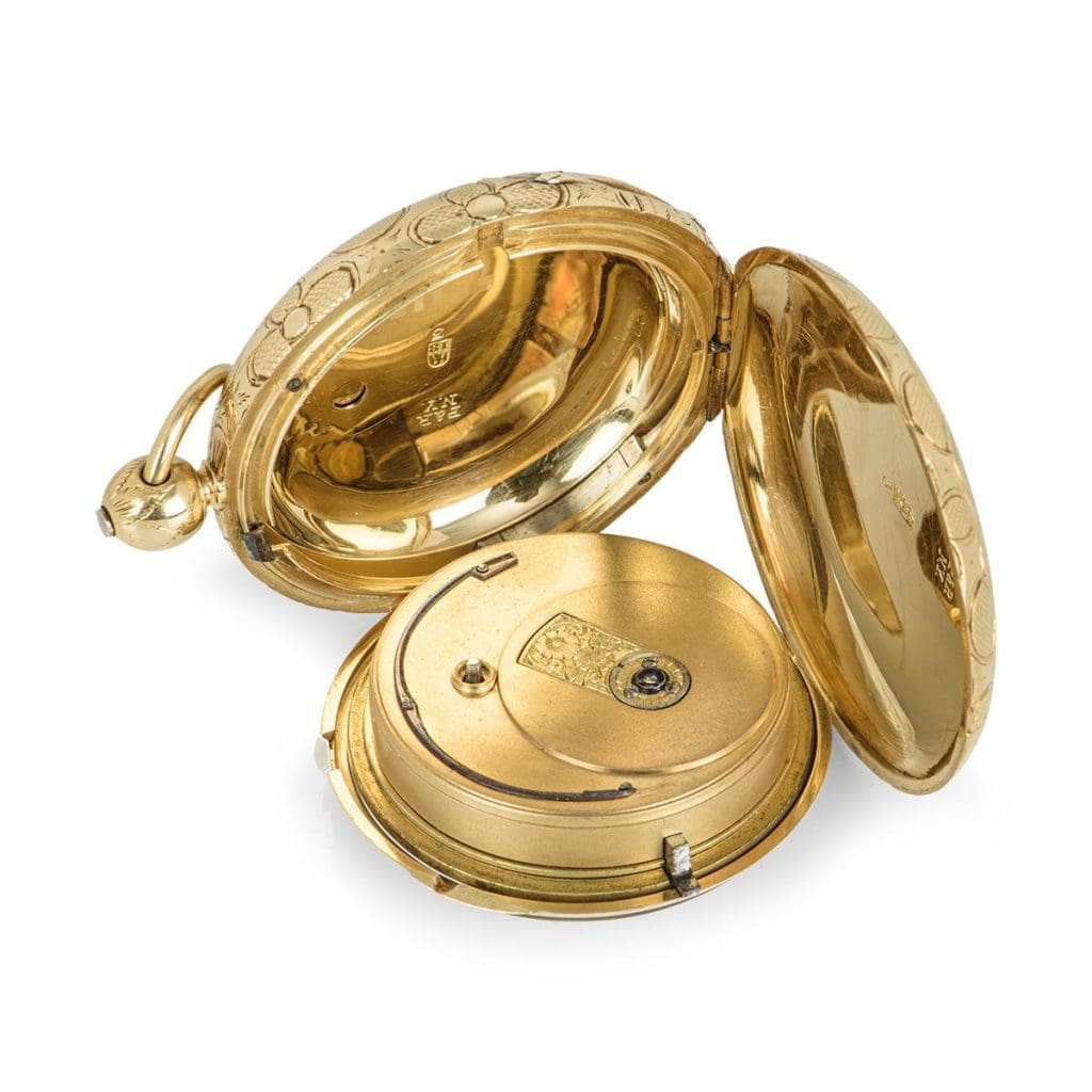 Sleutel- en staafwindzakhorloges: een historisch overzicht 2 - WatchMuseum.org Massief volledig jager geelgouden Keywind Fusee Railway uurwerk zakhorloge 7