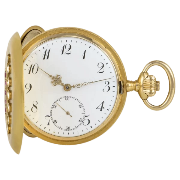 Mermod Freres Miniature 18kt Rose Gold Full Hunter Quarter Repeater Keyless Leve 1 transformed