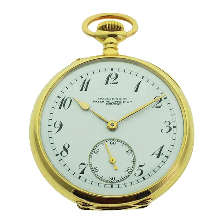 Patek Philippe 18 Karat Yellow Gold Watch With Enamel Dial - 1900 ...